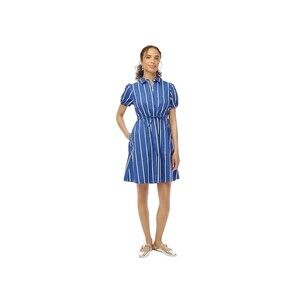 New J.Crew Size 00 Collared Short-sleeve Tie-waist Mini Dress Blue White Stripe